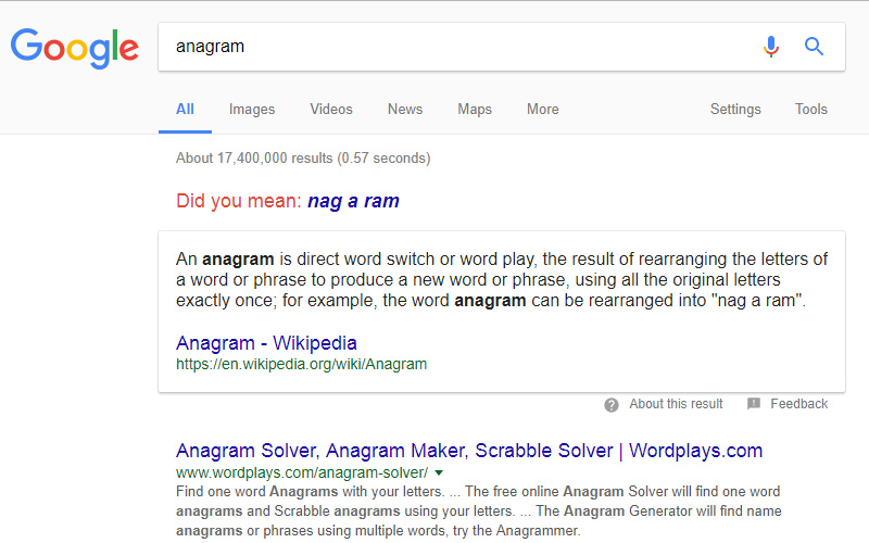 google-anagram