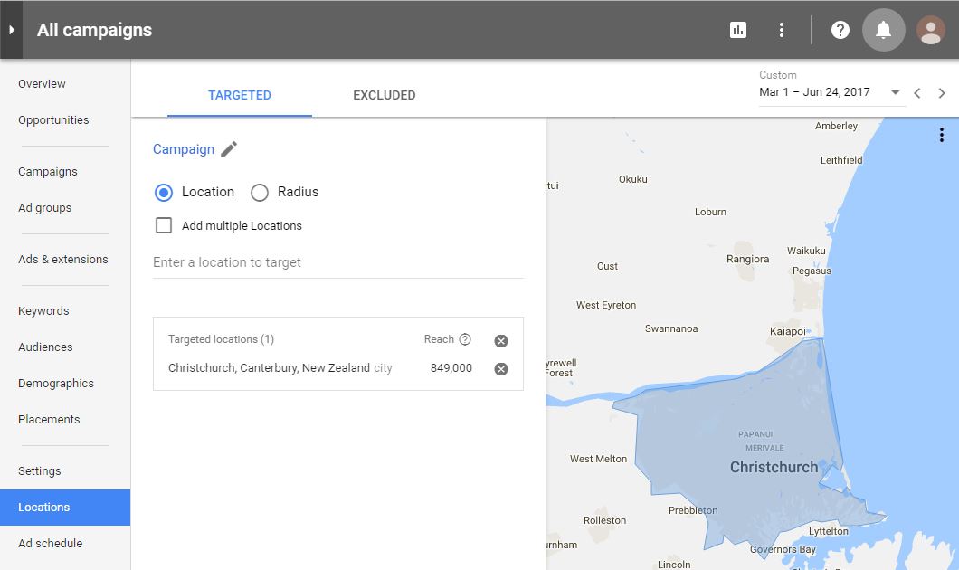 adwords-geo-targerting